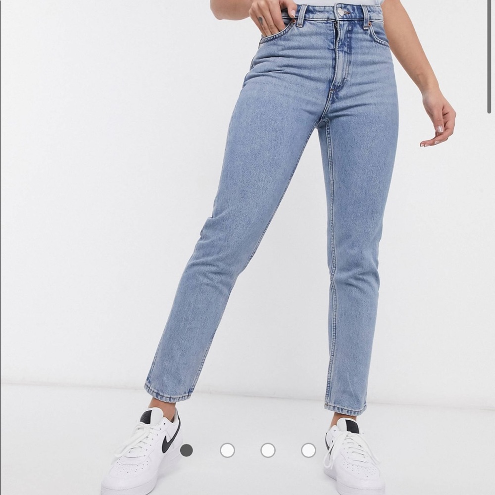 Monki Kimono organic cotton high waist mom jeans